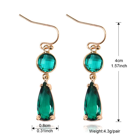 Copper Edging Geometric Multicolor K9 Glass Crystal Pendant Earrings