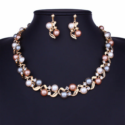 Necklace and Earrings Set Lady Temperament All-match Jewelry Set