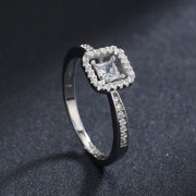 Sterling Silver Ring Female Square Hollow Popular Female Ring