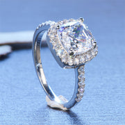 Ladies Moissanite 1 Carat Diamond Ring Luxury Round Diamond Princess Square Ring