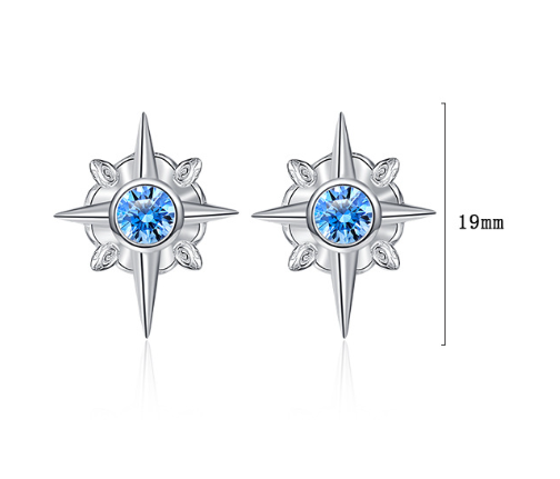 Special-interest Design 925 Sterling Silver Exquisite Hexagram Stud Earrings