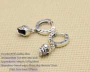 S925 Sterling Silver Fashion Earrings Skull Ring