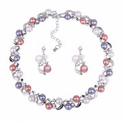 Necklace and Earrings Set Lady Temperament All-match Jewelry Set