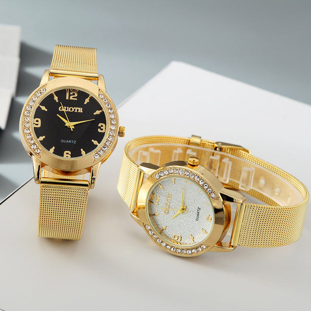 Women's Fashion Diamond Case Quartz Watch