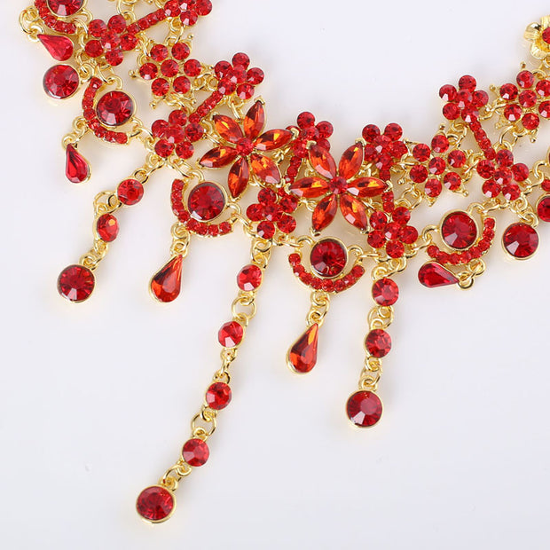 In the new factory direct Bride Wedding Dress Wedding Necklace red suit jewelry accessories spot