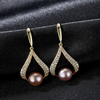 New pearl earrings with water drops