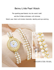 Freshwater Pearl Watch Affordable Luxury Fashion Jewelry Full Diamond Ladies