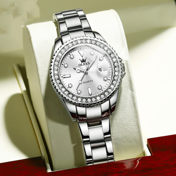 Diamond Quartz Women's Stainless Steel Watch