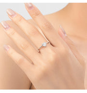 S925 Sterling Silver Sweet Heart Marriage Engagement Ring