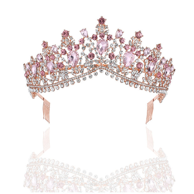 Baroque Bridal Crown Headdress Rhinestone Princess Formal Dress Accessories