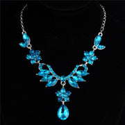 Foreign trade explosion bride alloy diamond necklace earrings set wedding jewelry and jewelry accessories