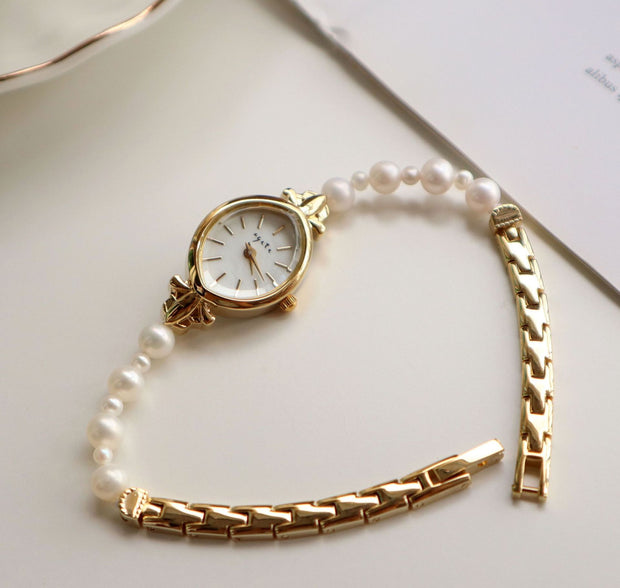 Natural Freshwater Pearl Watch Bracelet Strap Exquisite Quartz Women's Watch