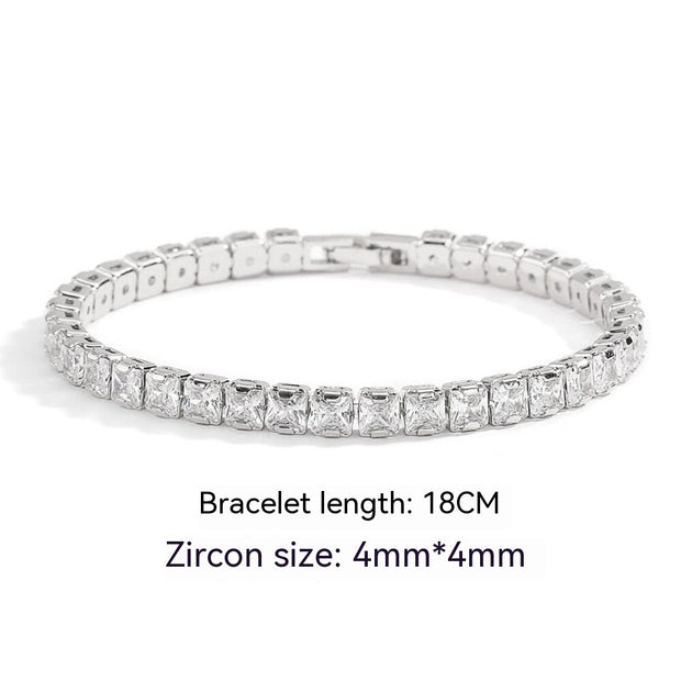 European And American Full Diamond 4mm Zircon Tennis Bracelet