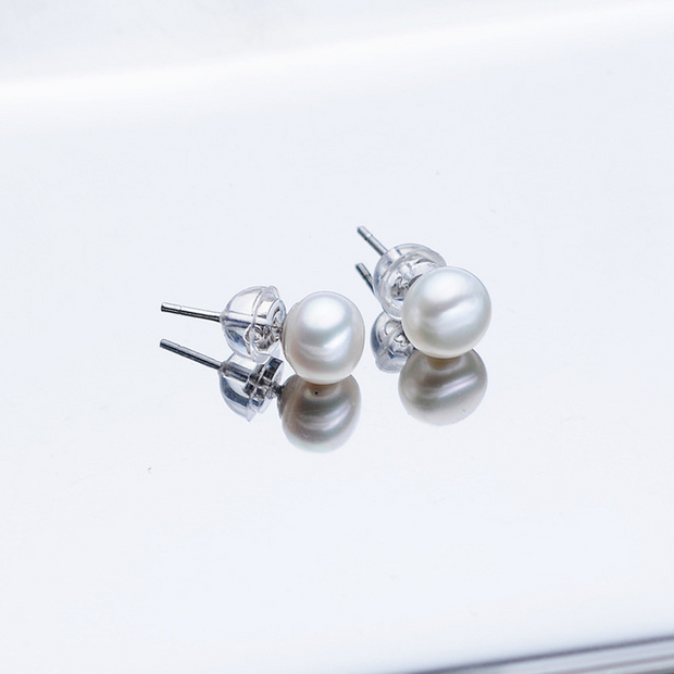 Agate Pearl Necklace Bracelet Ear Stud Set