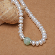 Pearl necklace plump white natural