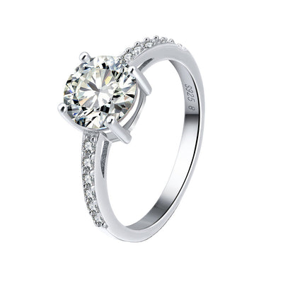 RINNTIN S925 Sterling Silver Diamond Ring Korea