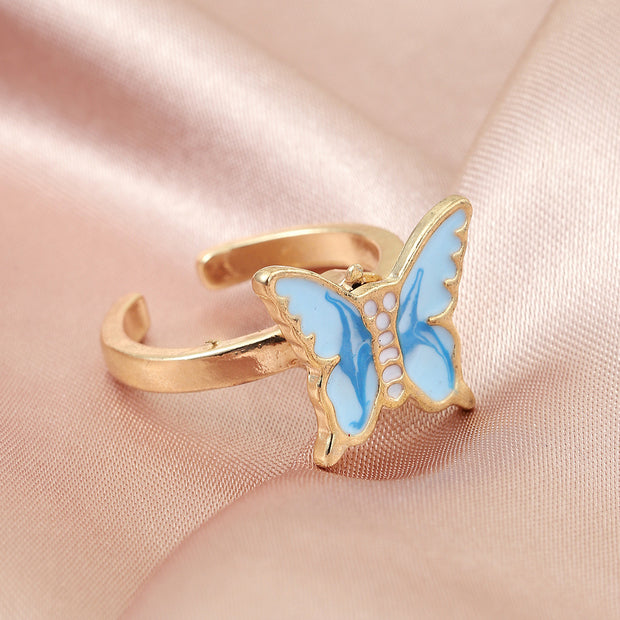 Fashion The Same Sweet Butterfly Revolving Ring