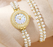 Freshwater Pearl Watch Affordable Luxury Fashion Jewelry Full Diamond Ladies