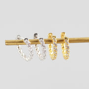 Vintage Screw Pattern Earrings Gold-plated Zircon Women