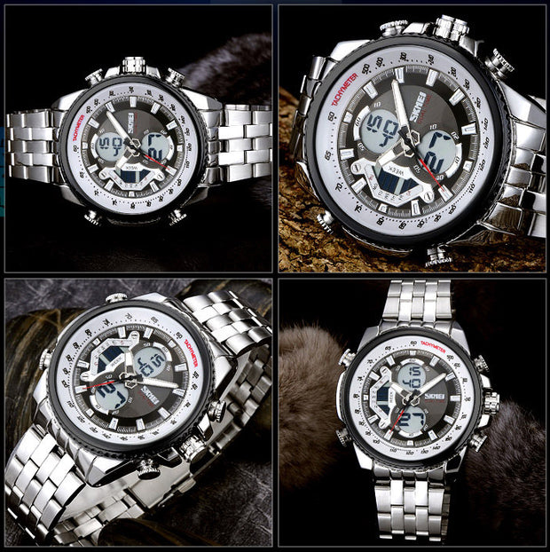 Men's Steel Belt Diving Fashion Personality And Versatility Male Student Sports Electronic Watch