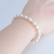 Rice-shaped pearl bracelet