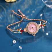 New Fashion Diamond Round Women's Watch Adjustable Bracelet Watch Women's Quartz Watch