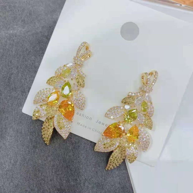 Women's Fashion Zircon Flower Earrings