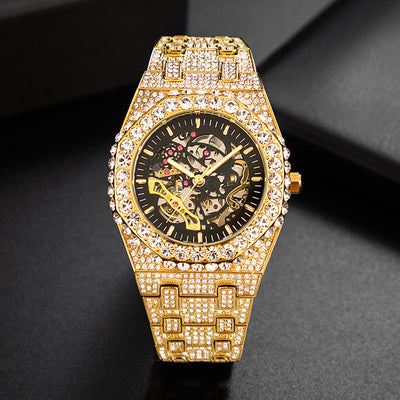 Full Diamond Hip Hop Party Automatic Hollowing Mechanical Watch