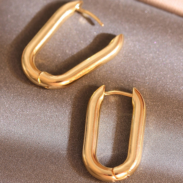 Simple Rectangular Copper-plated Gold Ear Clip