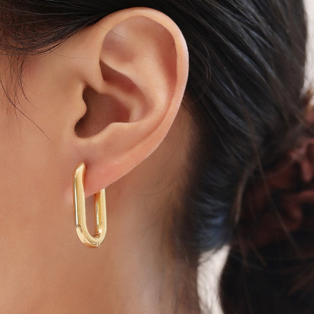 Simple Rectangular Copper-plated Gold Ear Clip