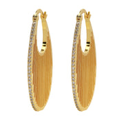 18K Gold & Small Medium And Large Brass Zircon Earrings