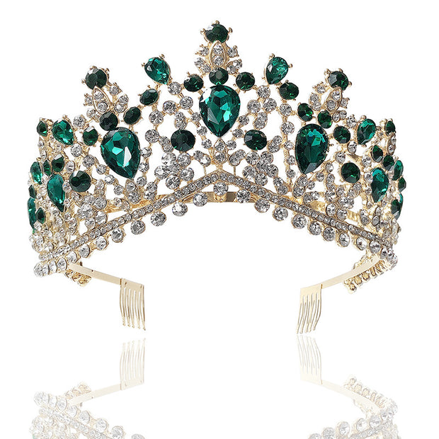 Baroque Bridal Crown Headdress Rhinestone Princess Formal Dress Accessories