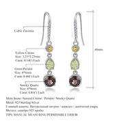 Fashionable Elegant Natural Gemstone Earrings S925 Silver