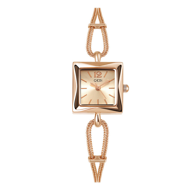 High-grade Simple Small Square Plate Alloy Bracelet Watch Antique Style
