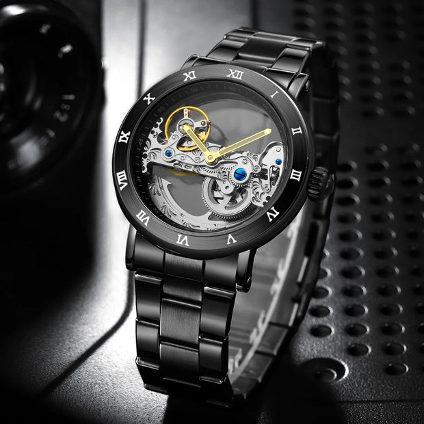 Fashion Double-sided Hollow Movement Automatic Mechanical Watch