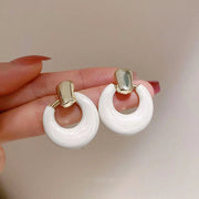 Retro Simple Dripping Geometric Round Ring Earrings Ins Fashion High