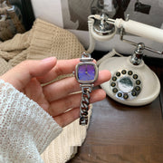 Ocean Blue Gradient Fritillary Small Sugar Cube Bracelet Women's Watch Light Luxury High Sense Ins