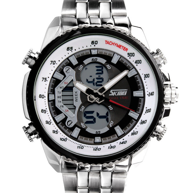Men's Steel Belt Diving Fashion Personality And Versatility Male Student Sports Electronic Watch