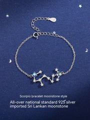 Lucky Twelve Constellation Moonstone Bracelet For Women