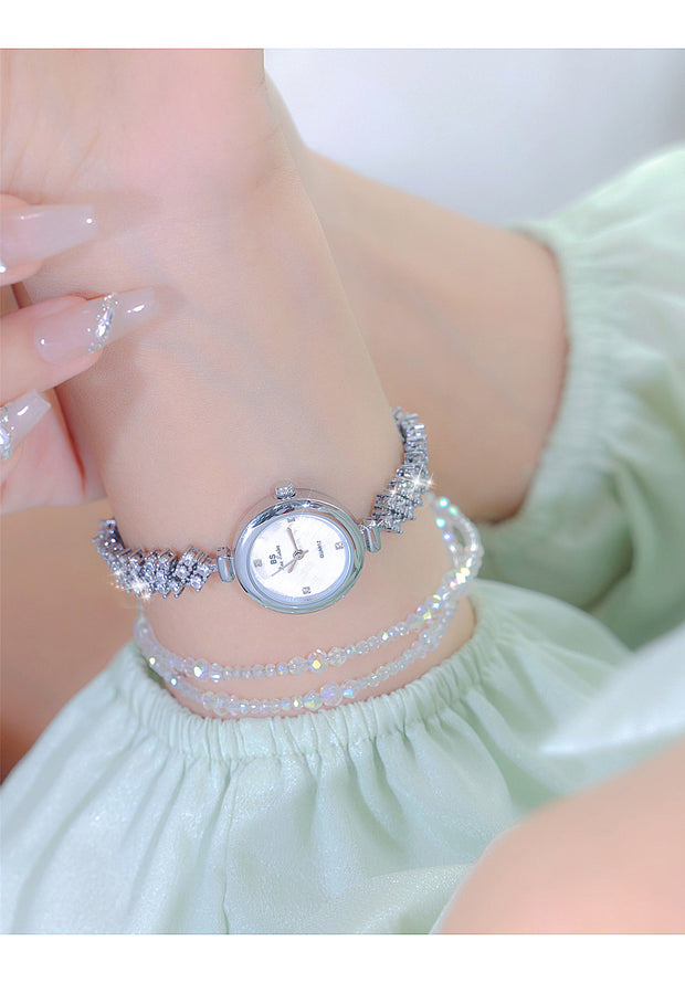 Mermaid Light Luxury Diamond Small Gold And Silver Chain Watch