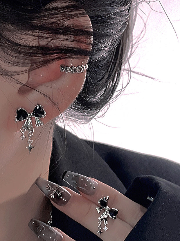 Female Special-interest Design Asterism Bow Stud Earrings