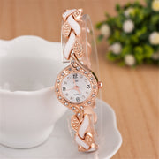 Leaf bracelet quartz wrist watch