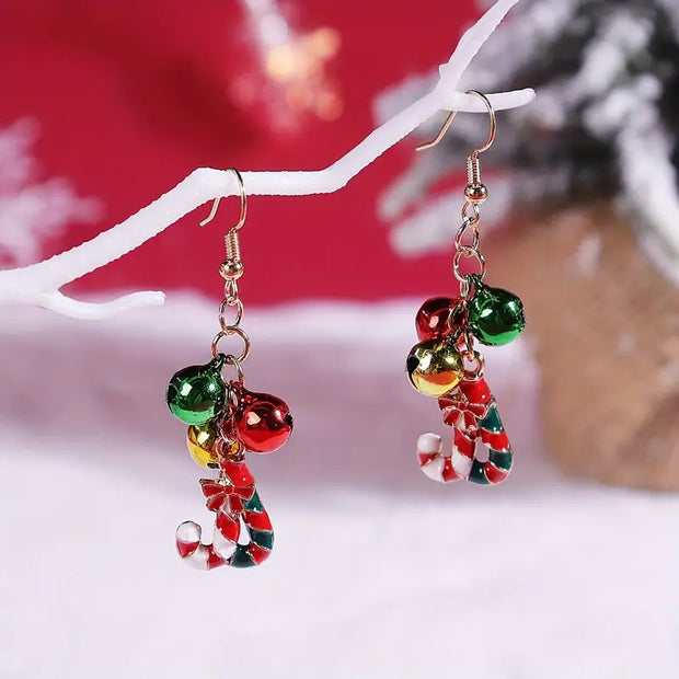 Christmas Earrings Female Creative Straight Spiral