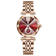 Women's Fashionable Multi-pronged Gradient Glass With Diamond Face Watch