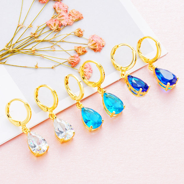 Women's 24K Gold-plated Zircon Earrings