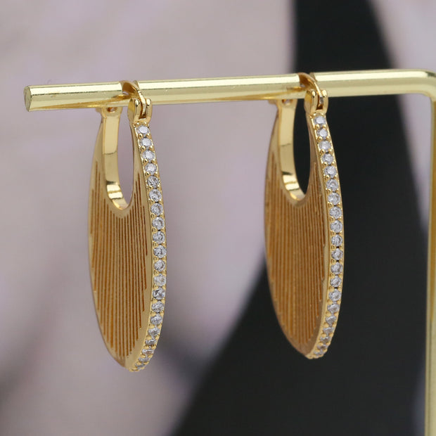 18K Gold & Small Medium And Large Brass Zircon Earrings