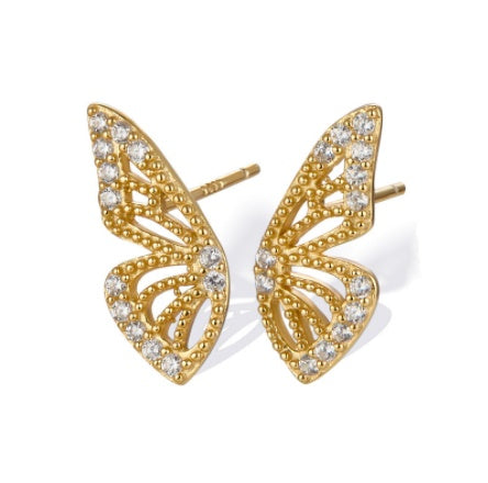 Exaggerated Bohemian Crystal Butterfly Earrings