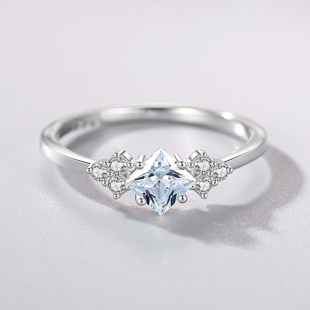 S925 Silver Ring Female Japanese And Korean Simple Light Luxury Zircon