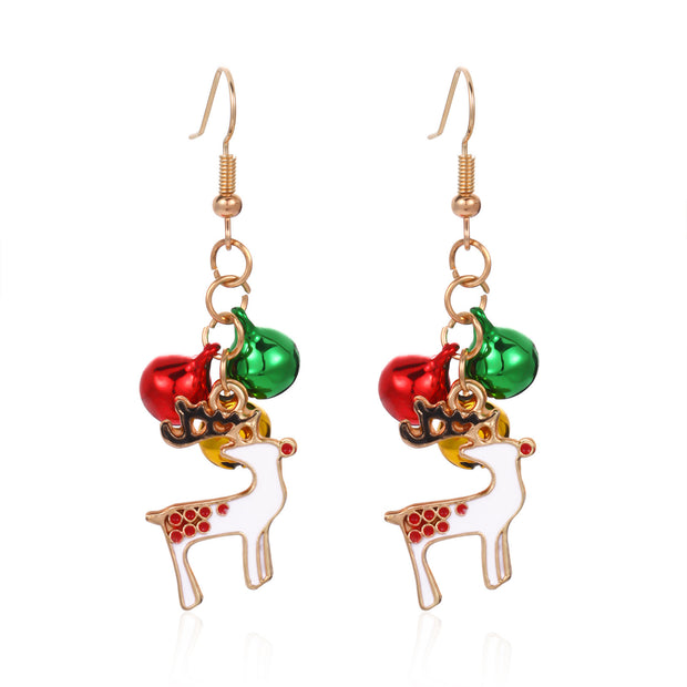 Christmas Earrings Female Creative Straight Spiral